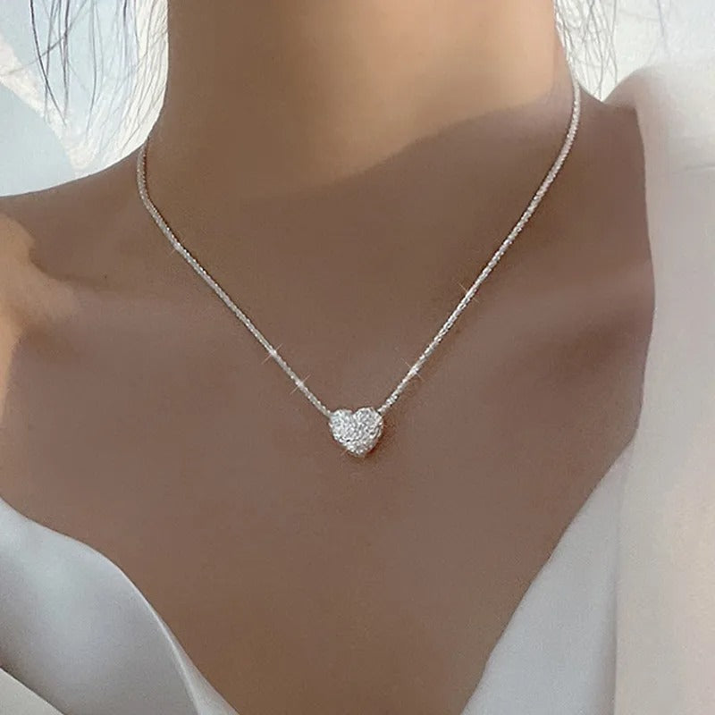 925 Sterling Zilveren Ketting met Gegraveerd Hart