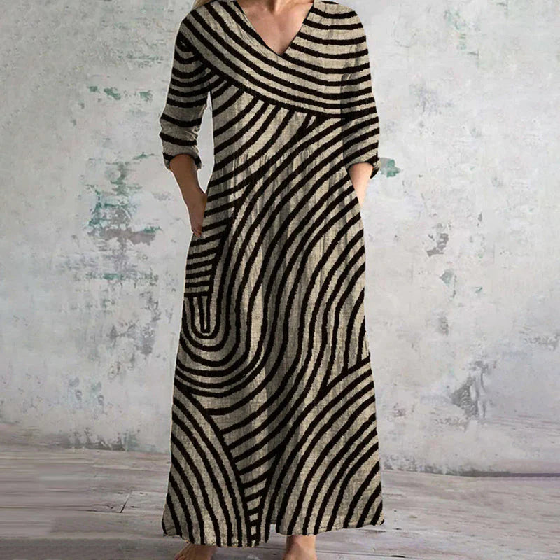AYLA™ | Vintage gestreepte jurk