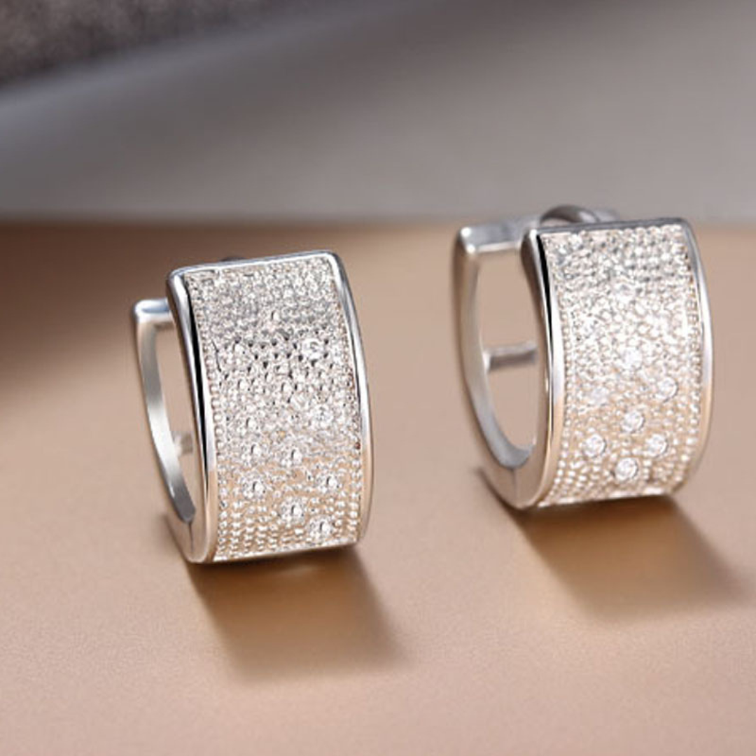 Brede gegraveerde oorbellen van 925 sterling zilver