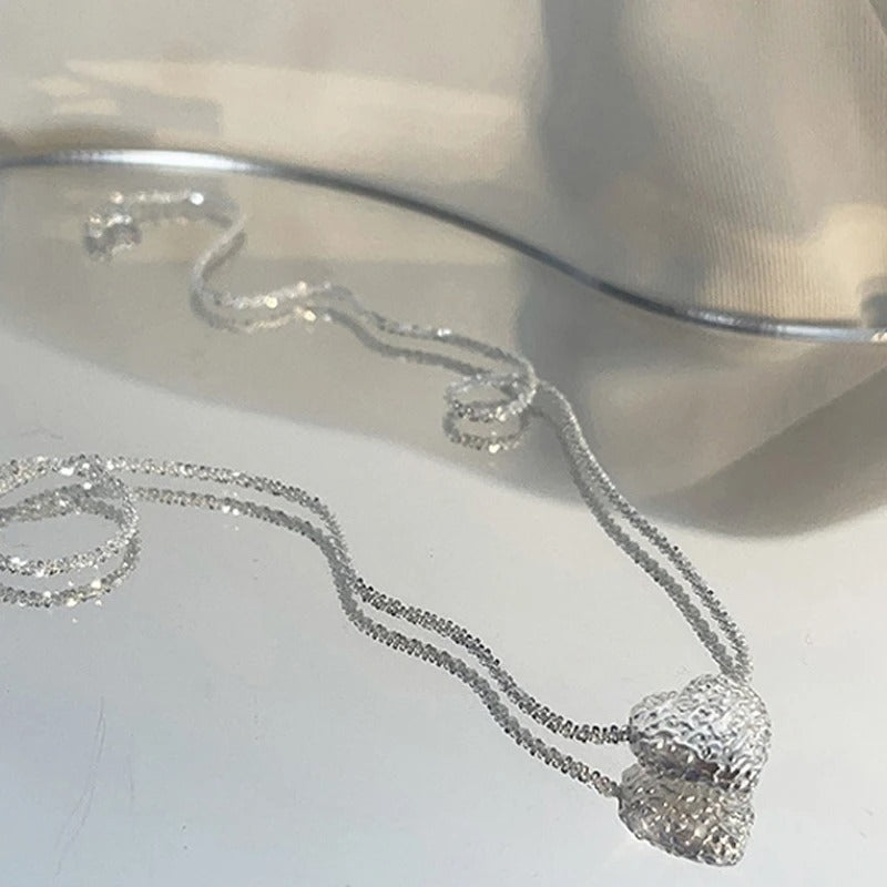 925 Sterling Zilveren Ketting met Gegraveerd Hart